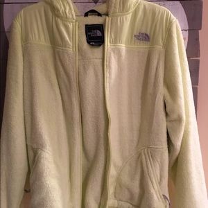 The North Face fuzzy yellow women’s large jacket